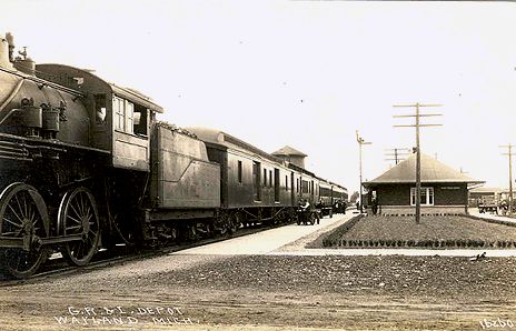 GR&I Wayland Depot and Train 1910