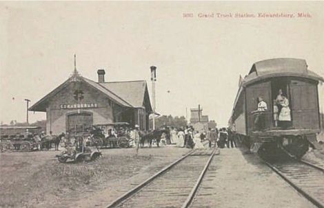 Edwardsburg Depot with train