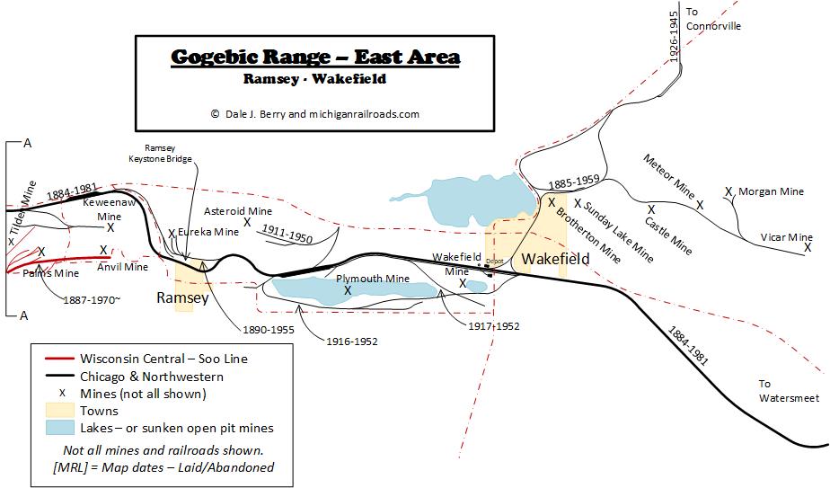 Ramsey-Wakefield Railroad Map
